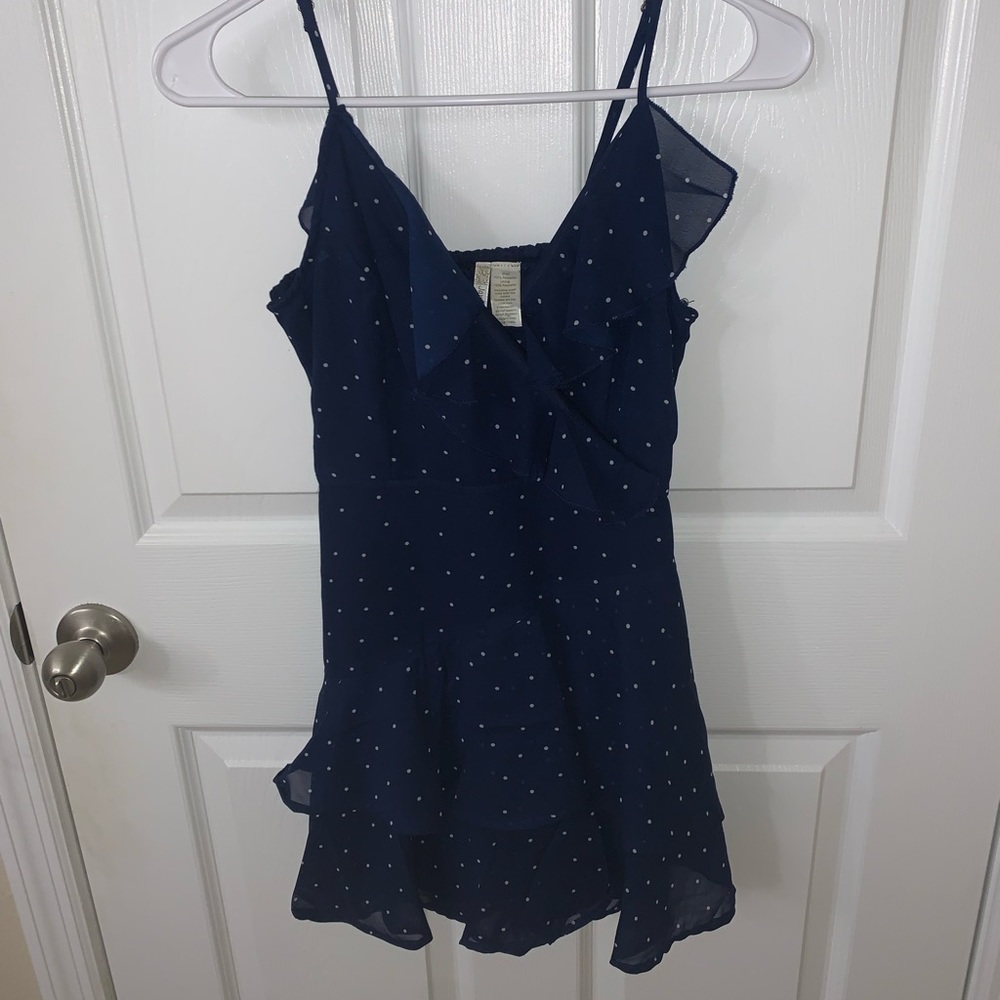 Francescas Navy Polka Dot Dress